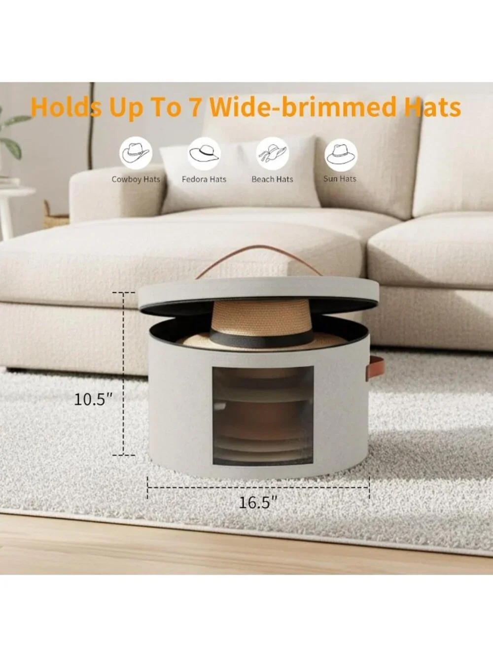 Stylish Stackable Hat Storage Box - Round Organizer for Closet & Travel